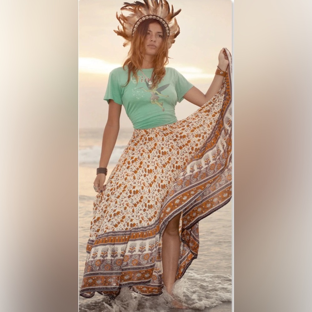 Spell and the Gypsy Castaway Gypsy Love Skirt Orange Blossom Size Small Hi-Low - Picture 10 of 15